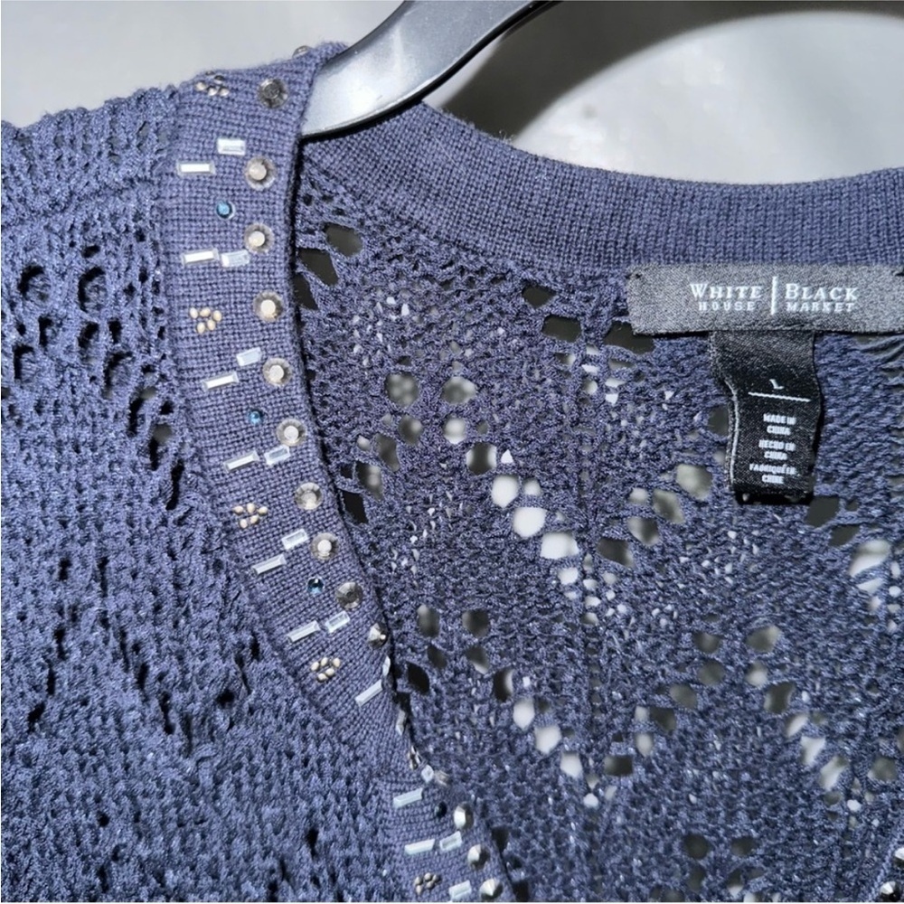 White House Black Market Navy Sweater - Picture 4 of 4